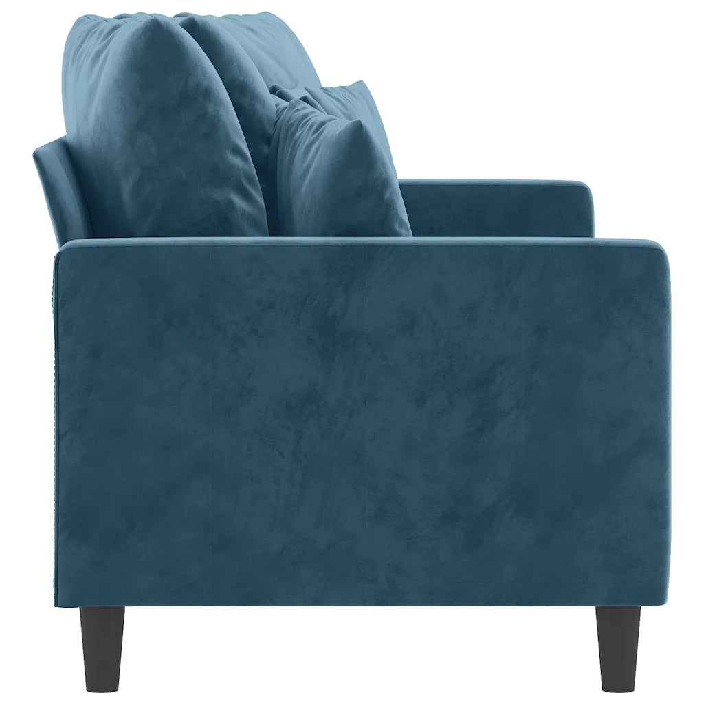 Divano a 2 Posti Blu 140 cm in Velluto 359312