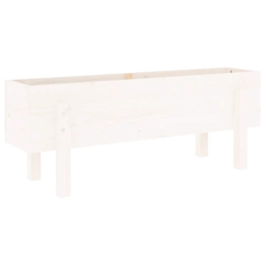 Aiuola rialzata 101 x 30 x 38 cm spazio decorativo moderno in legno di pino bianco 02_0048497