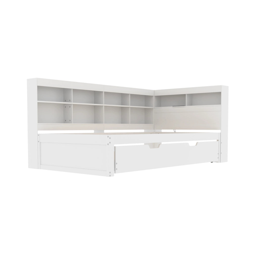 letto singolo legno bianco 116 x 222.5 cm