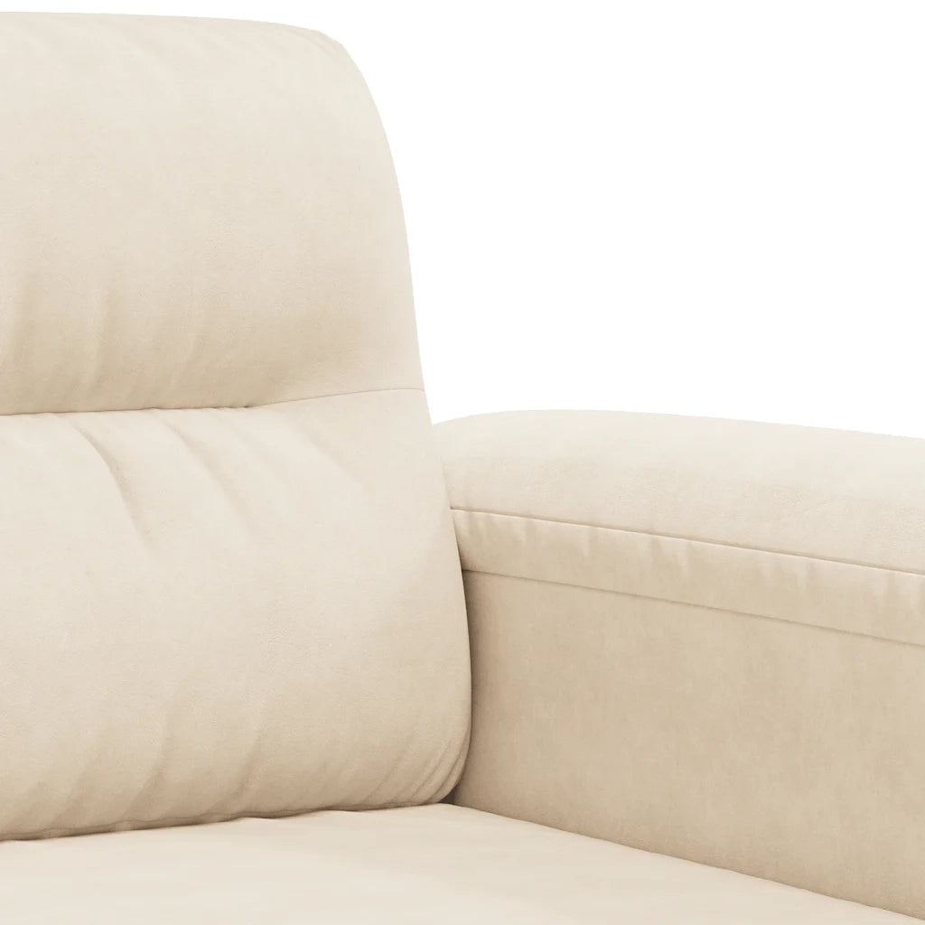 Divano a 3 Posti-Sofa 3 Posti Beige 180 cm in Tessuto Microfibra