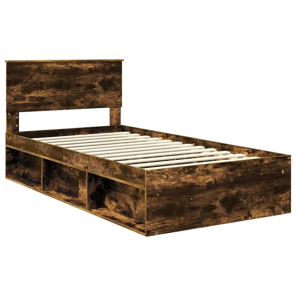 Struttura del letto Rovere fumé 100 x 200 cm Pino massello 3410640
