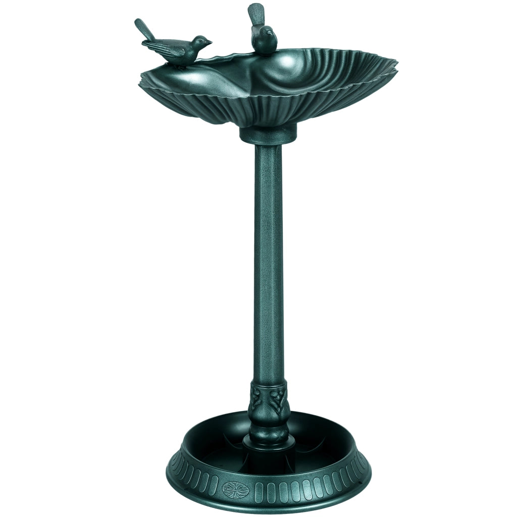 Abbeveratoio per uccelli da giardino ¨C Xylo ¨C 81 cm bronzo verde con base fioriera