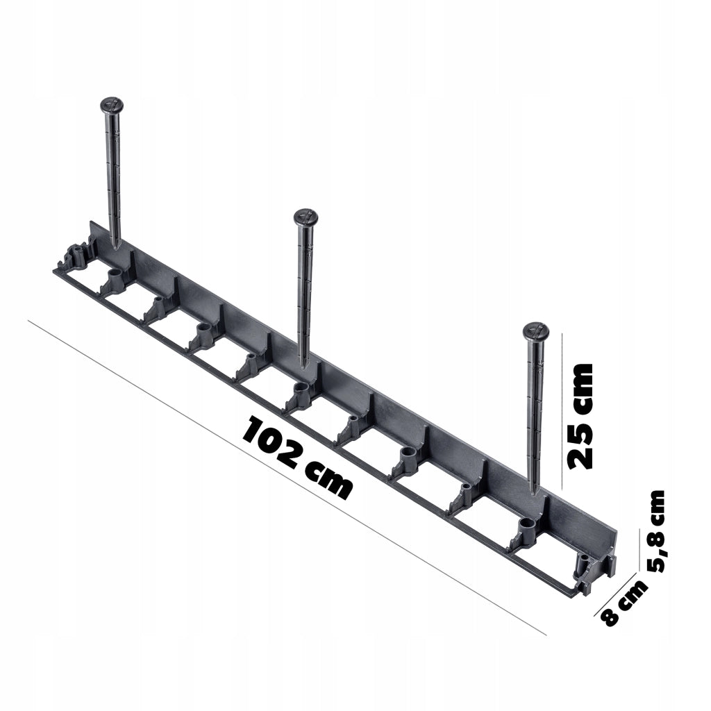 Bordura per giardino in plastica KADAX, 5,8 cm, 50 mm, con 150 tasselli, colore nero.