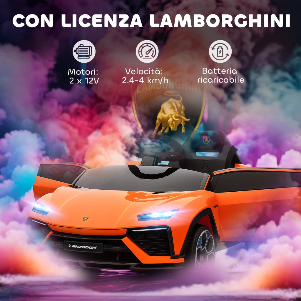 Macchina Elettrica Lamborghini ¨C Xylo ¨C Arancione con Telecomando 101.5x49x43 cm
