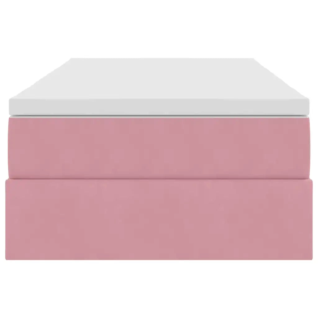 Letto con contenitore e materasso Rosa 90 x 200 cm Velluto 3370280