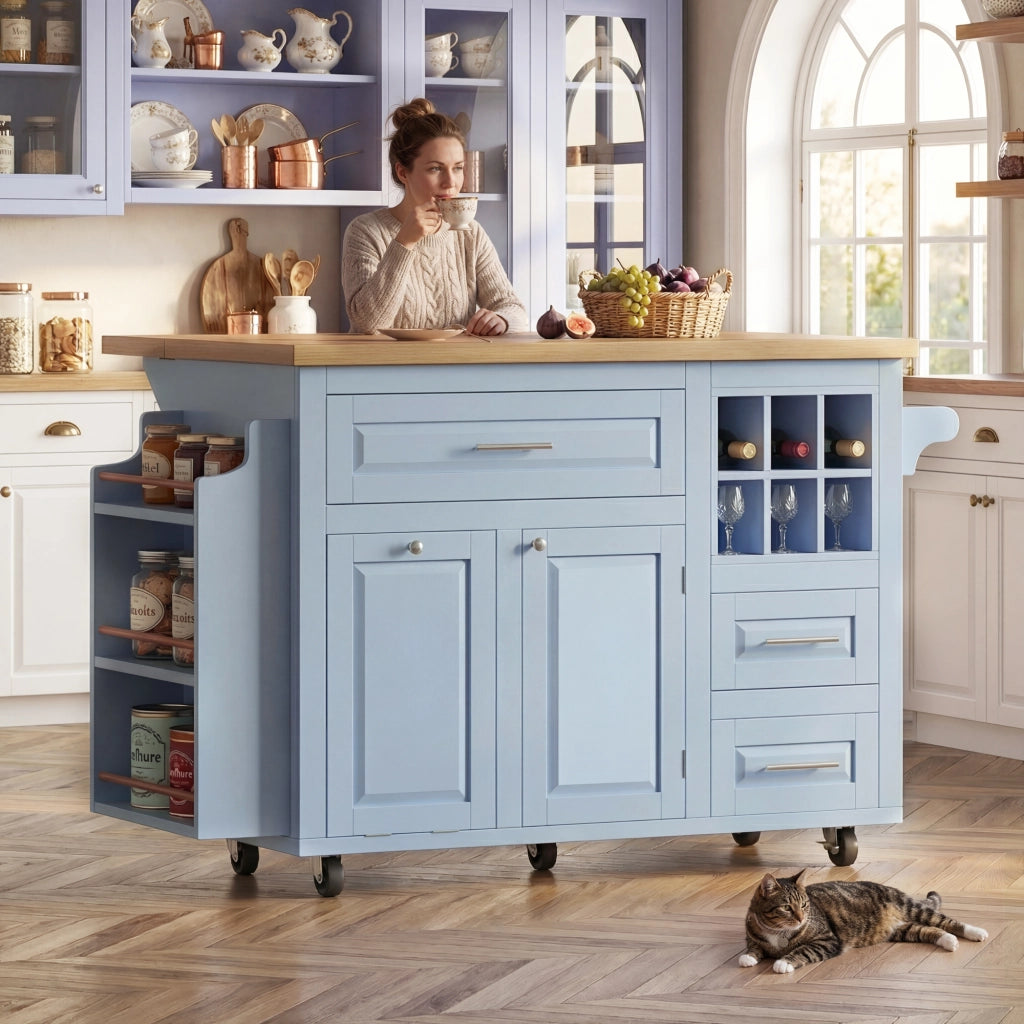 Isola da cucina nera 210 x 30 x 100;9 cm; bancone bar con piano effetto marmo girevole a 360°