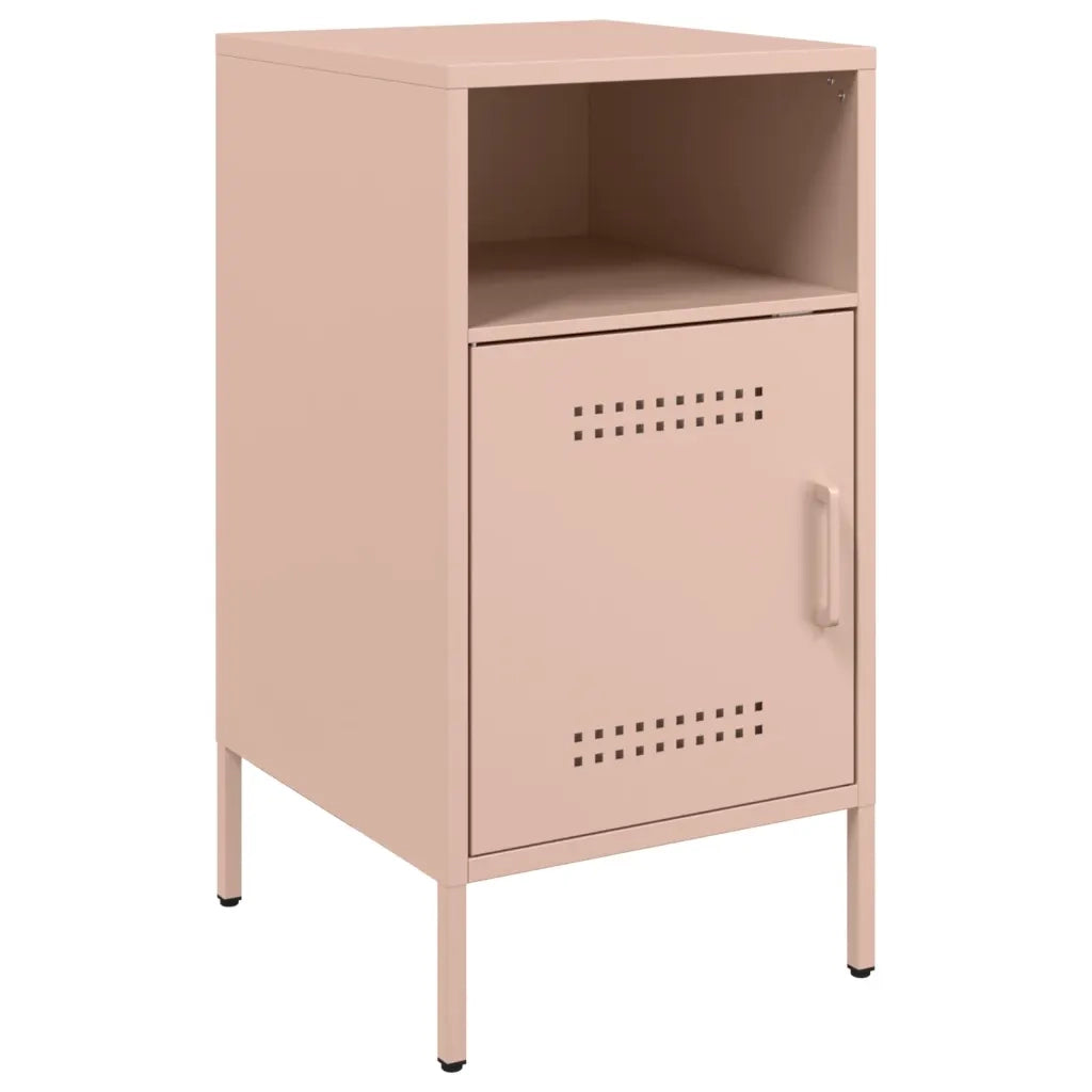 Comodini 2 pz-Set di 2 Tavolino da notte Rosa 36x39x68 cm in Acciaio 299289