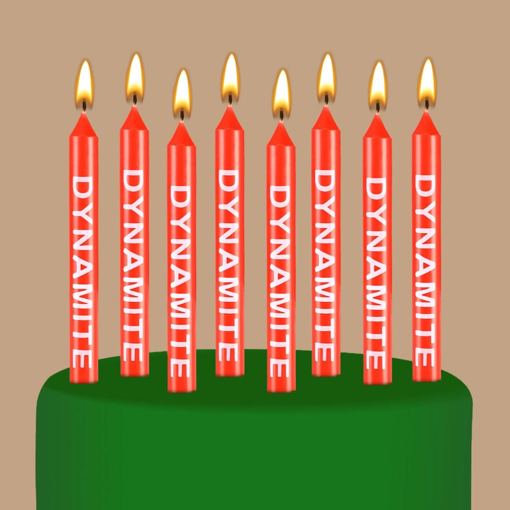12 candeline a forma di dinamite per torte, decorazioni per torte, dimensioni 3x0,3 cm