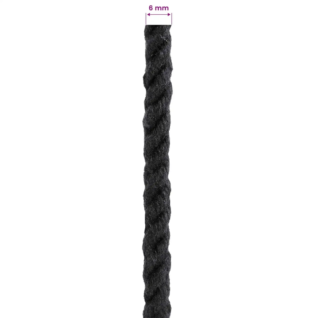 Corda di Cotone 6 mm 250 m Nero 100% Cotone 42011802