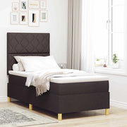 Letto a Sorgente LED Marrone Scuro 90 x 190 cm Tessuto 3343141