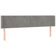 Testiera | Testata ad Orecchio Grigio Chiaro 163x16x78/88 cm in Velluto