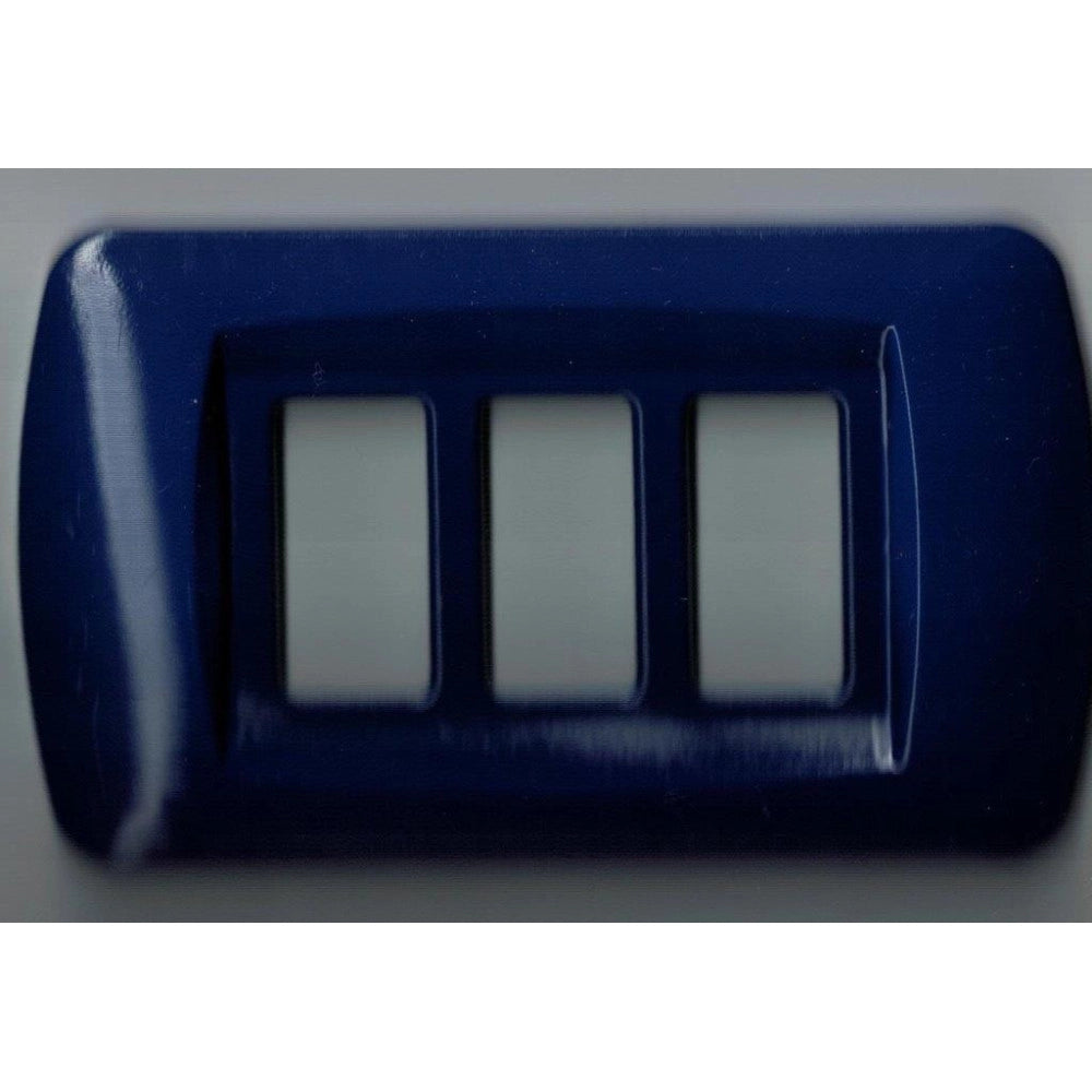 Trade Shop - Placchette Placche In Abs Serie Magic Bticino Compatibili Placca Copriprese Fori - Blu Elettrico -2 Fori     -