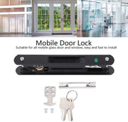 Blocco di sicurezza per porte scorrevoli unidirezionale - Cassetto in acciaio inossidabile - Utilizzo per porte mobili - Incluso chiave - Dimensioni 20 x 2,8 cm - Blocco di sicurezza per porte