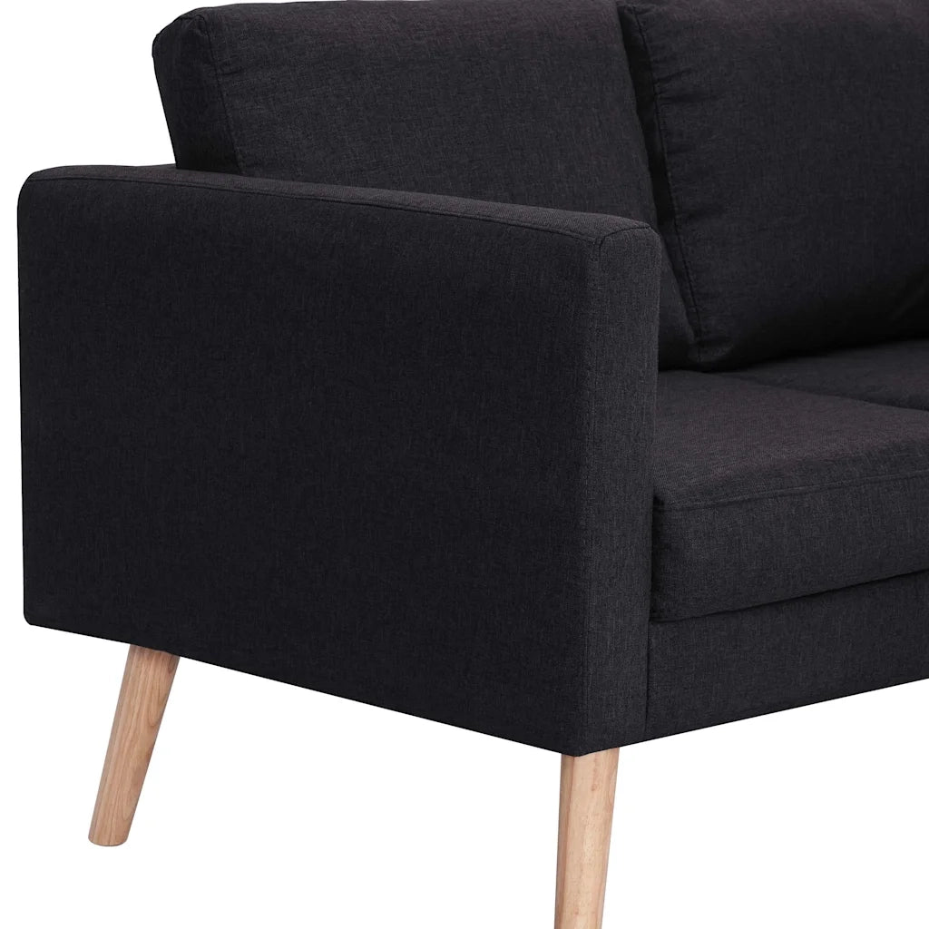 Set Divani 2 pz in Tessuto Nero 276855