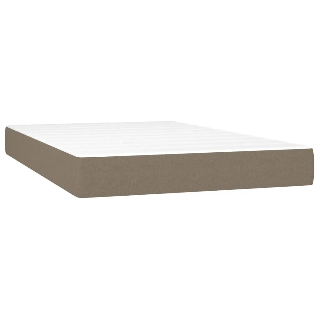 Letto a Molle con Materasso e LED Tortora 120x200cm in Tessuto 3135025