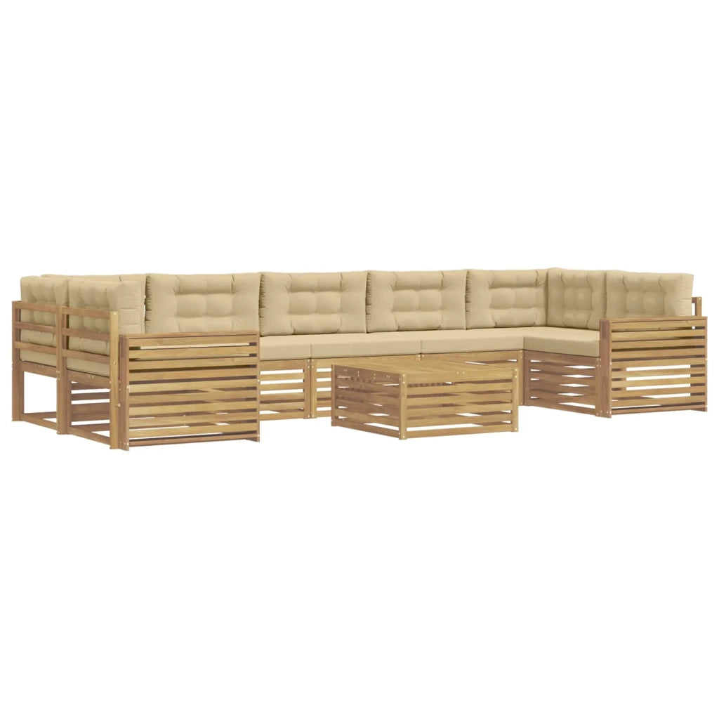 Set di divani da esterno 8 pz Bianco e Beige 3390213