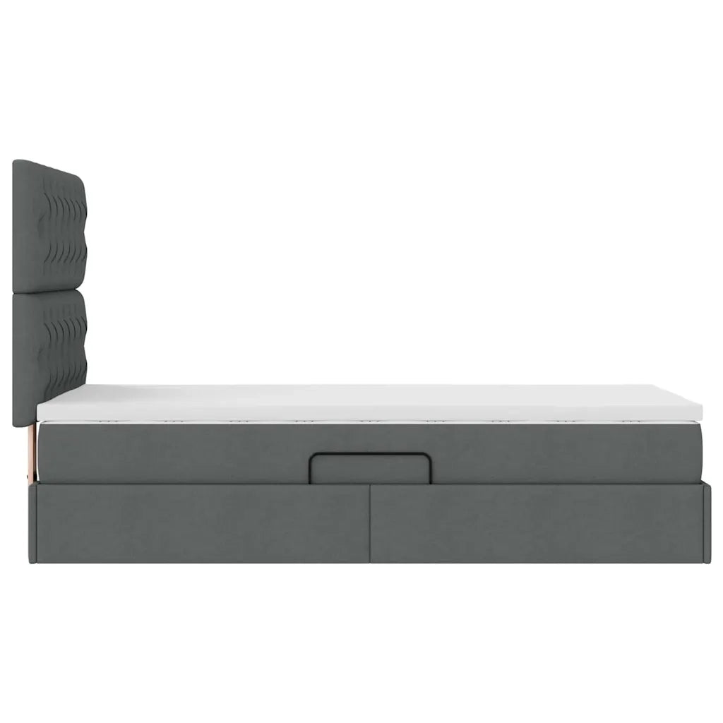 Letto con contenitore e materasso Grigio scuro 100 x 200 cm 3371824