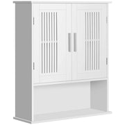 MOBILETTO DA BAGNO A MURO SALVASPAZIO CON ARMADIETTO E RIPIANO 60X20X70CM BIANCO