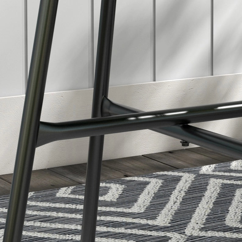 Tavolino da esterno in stile boho 50x50x50 cm in PE-rattan con piano in vetro temprato nero