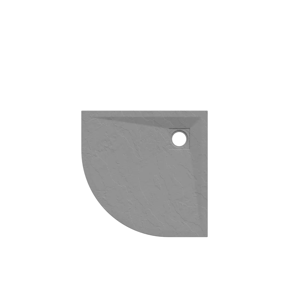 Piatto doccia semicircolare 80x80 cm in marmoresina grigio effetto pietra h3 cm | Milos