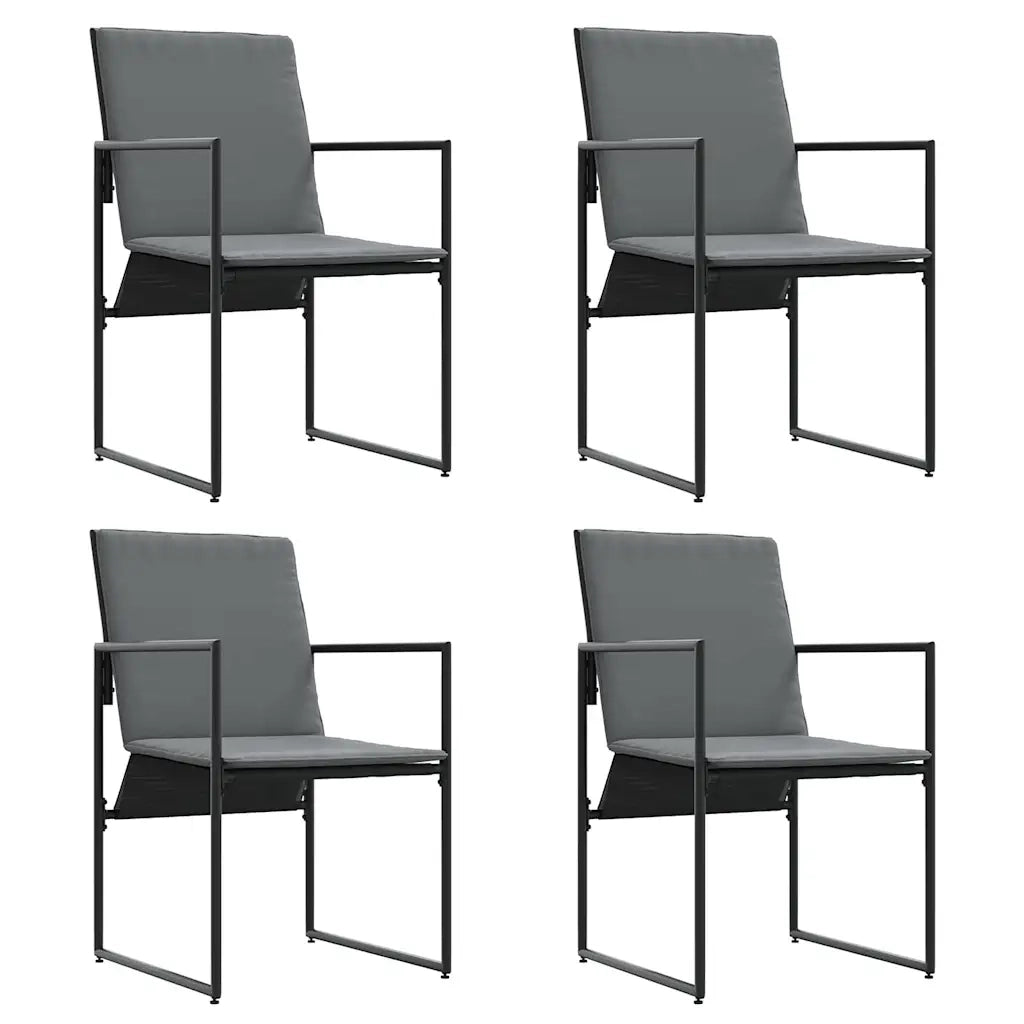 Set da Pranzo per Giardino 9 pcs Nero Acciaio 3335863