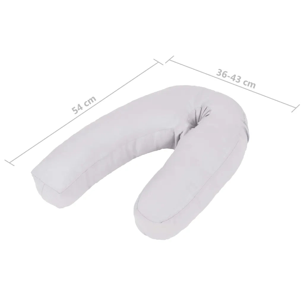 Cuscino per Gravidanza a Forma di J 54x(36-43) cm Grigio 132974