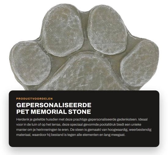 Pietra commemorativa personalizzata per animali domestici - Stele a forma di zampa - Resistente all'usura - Colorazione verde muschio - Stele di ricordo per animali - Adatto