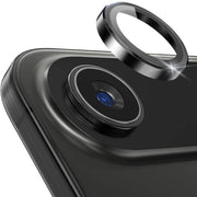 Protettore di schermo per iPhone Air con lente 17, installazione in 1 secondo, vetro temperato Ultra HD, anello protettivo in metallo per schermo compatibile con custodia, nero