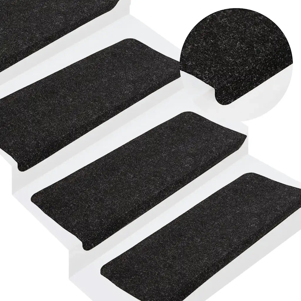 Tappetini Autoadesivi per Scale 30 pz | Gradini per Scale Antracite 65x24,5x3,5 cm