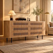 Madia 160x40x70 cm con 6 cassetti in MDF effetto legno naturale HAVRYA