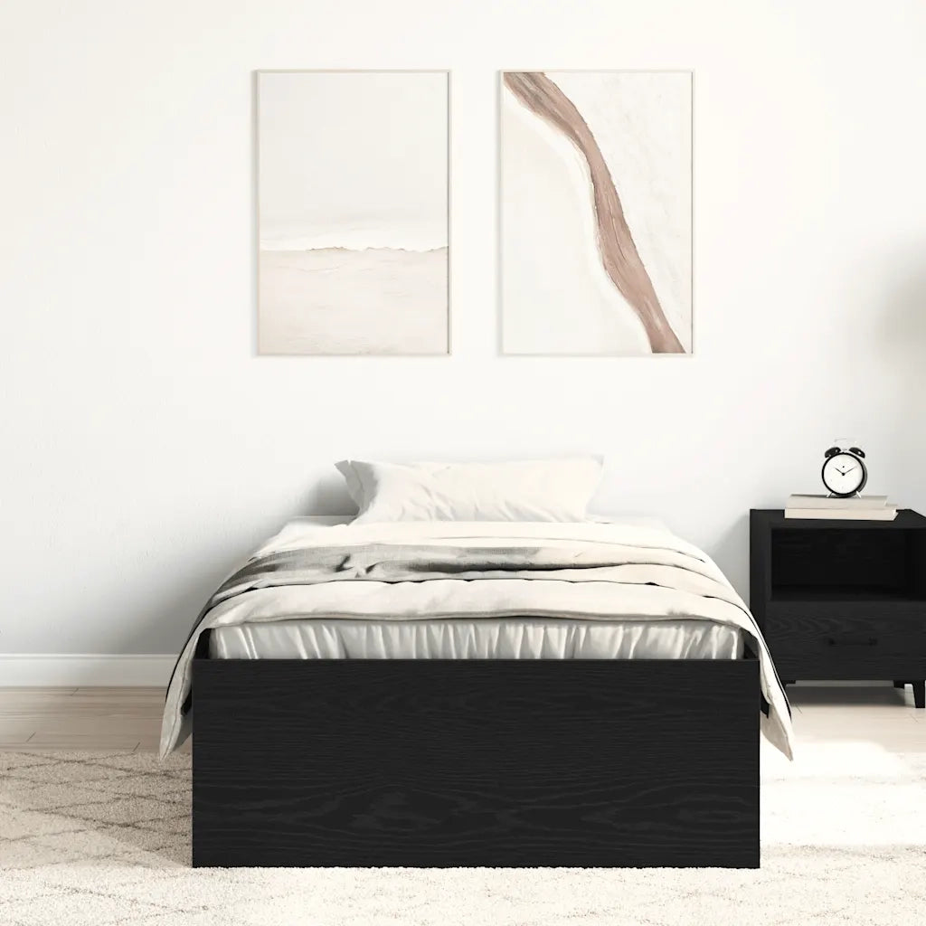 Giroletto senza Materasso Rovere Nero 90x190cm in Truciolato 3329331