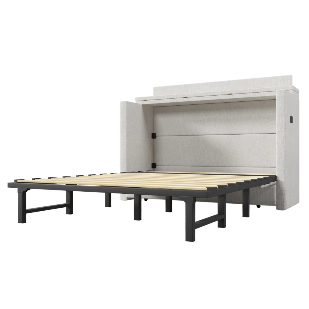 letto a scomparsa lino beige 150 x 201.5 cm