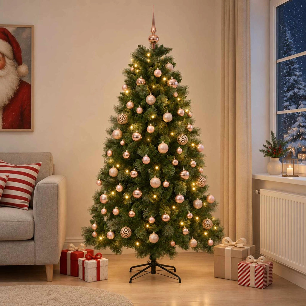 Albero di Natale artificiale con pallina 210 cm 300 LED 3461298