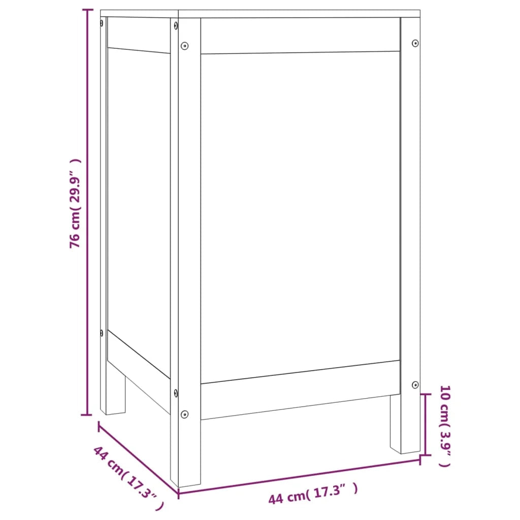 Contenitore per la biancheria grigio 44 x 44 x 76 cm in legno massello di pino 02_0006135