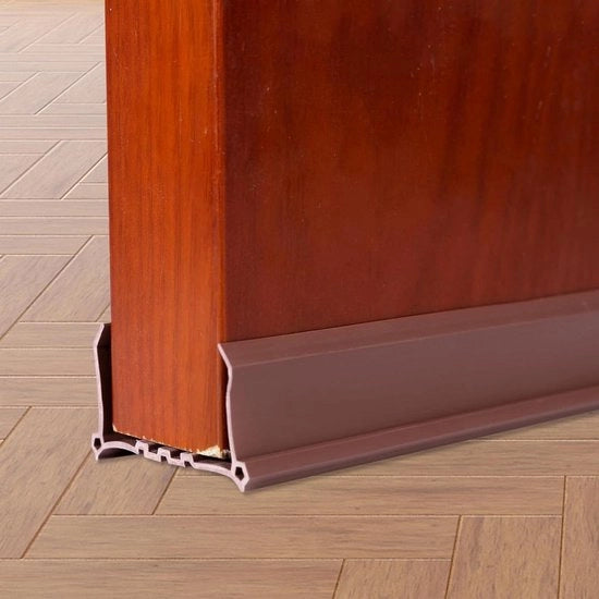 Trottoli per porte 96 cm tocco porta PVC trottolo porta su pavimento trottolo porta silenzioso trottolo porta impermeabile a insetti impermeabile al vento marrone
