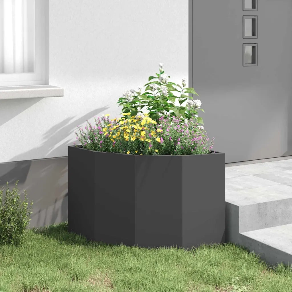Vaso d'angolo Nero 60 x 60 x 50 cm Acciaio 883661
