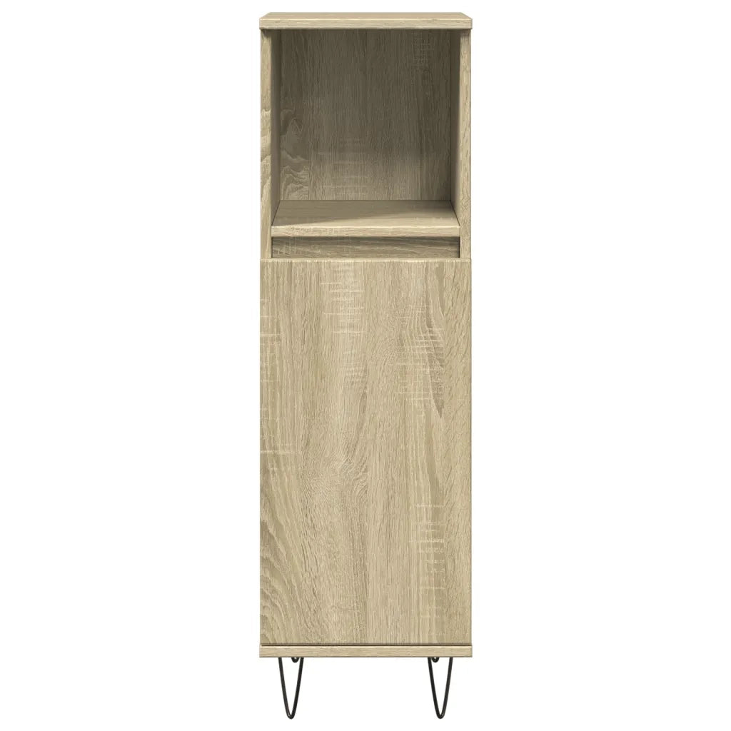 Set Mobili da Bagno | Armadio da bagno 3 pz Rovere Sonoma in Legno Multistrato