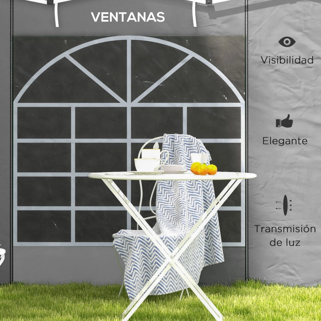 Pareti Laterali per Tenda 300x200 cm con Finestra e Porta a Zip Grigio ¨C Minimal ¨C 300x200 cm