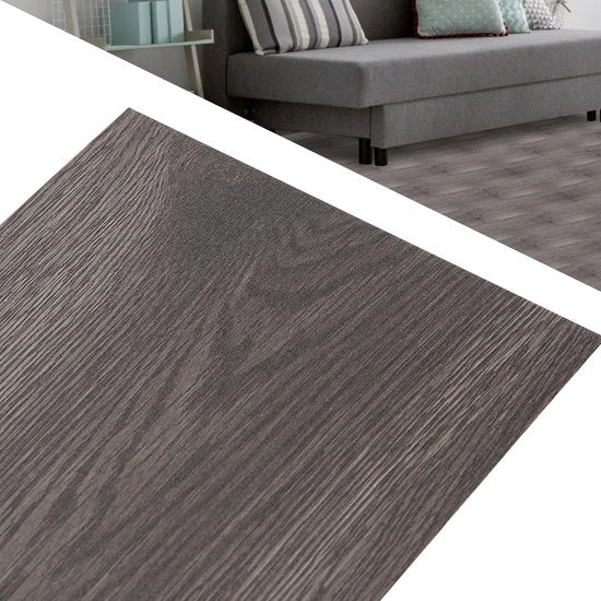 Pavimento in PVC - Pavimenti in PVC - Pavimento in vinile - Pavimenti in vinile - Naturale - 91,5 x 15,2 cm x 1,5 mm - Spessore 1,5 mm - 35 piastrelle - Tegola Notte Eichen