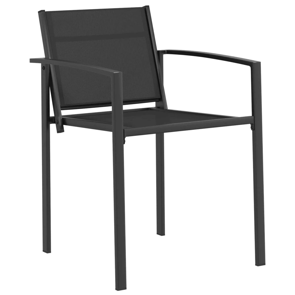 Sedie da giardino 2 pz Nero e antracite Tessuto Textilene 42025098