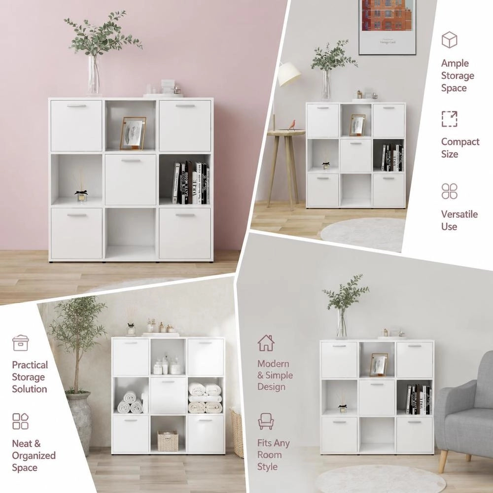 Bookshelf White 90x30x90 Cm Wood Composite