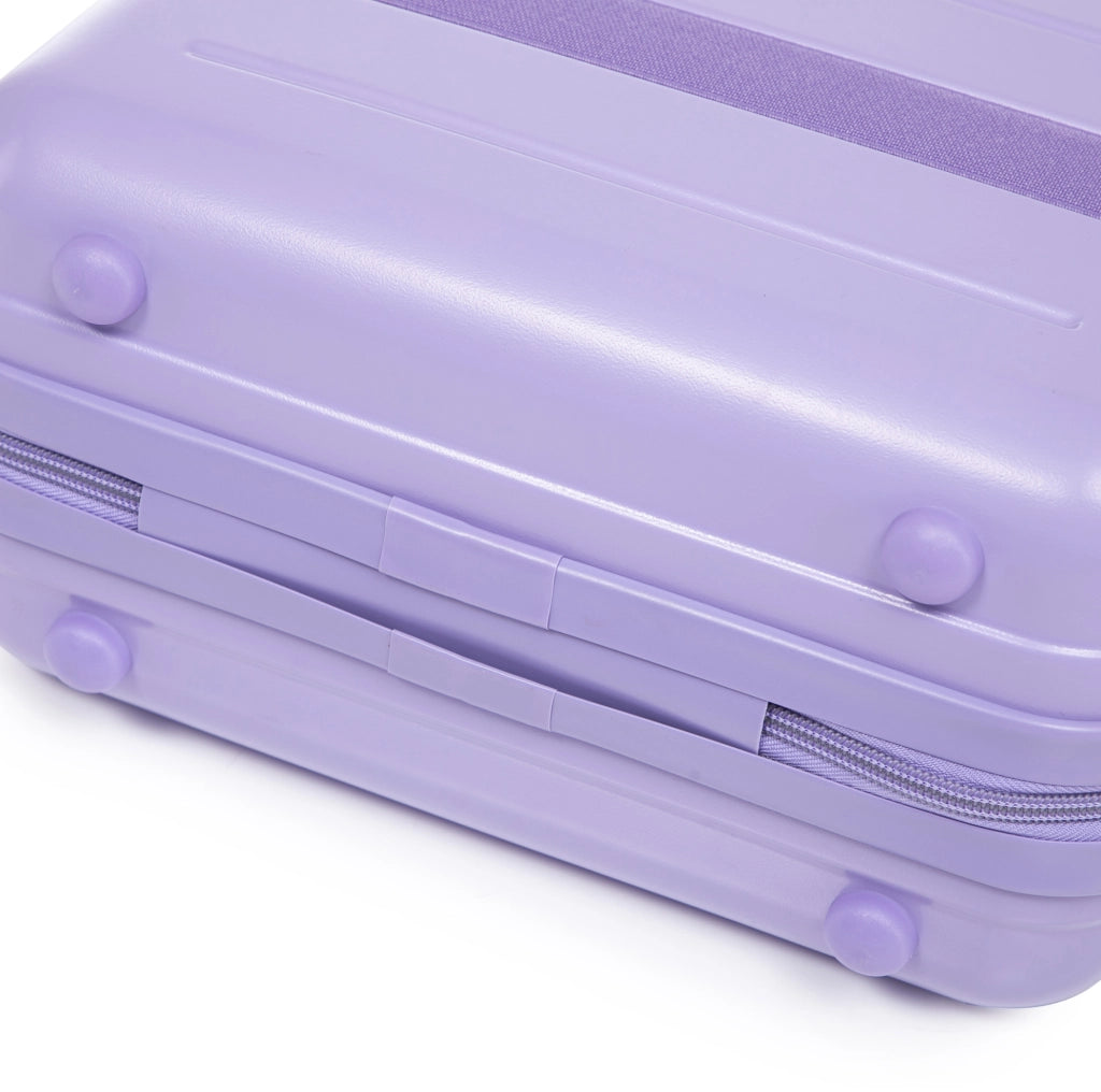 Set valigia rigida 37x21x55 cm in ABS blu-viola con vanity –