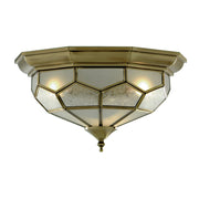 Plafoniera Classica Pisa Ii Ottone Vetro 2 Luci E14