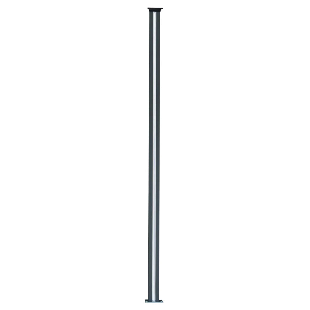 Pannelli Recinzione x4 + 5 Pali Alluminio LED Marrone Doghe PVC 185cm