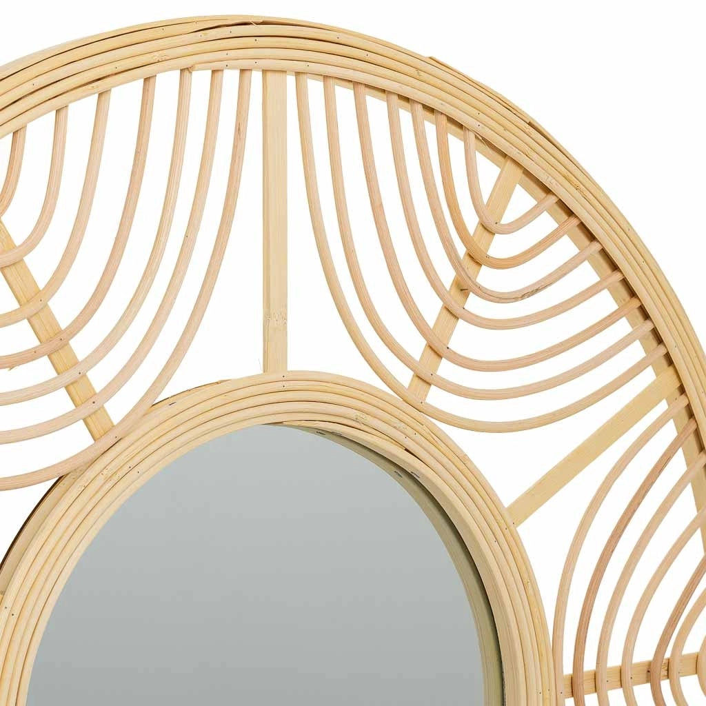 Specchio in rattan e bambù marrone d55,5x2h