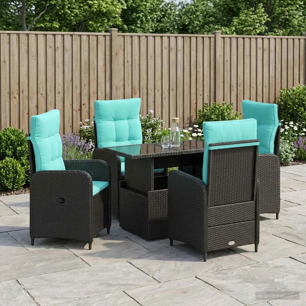 Set da pranzo per esterni 5 pz polyrattan 3422405