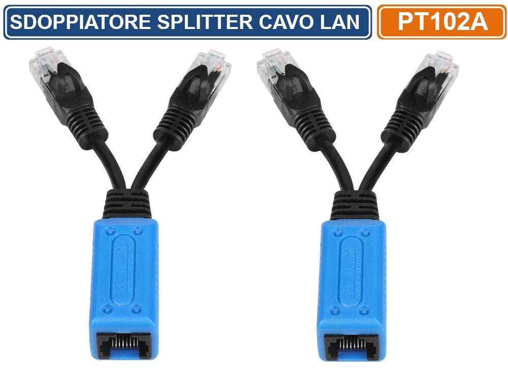 COPPIA ADATTATORE SDOPPIATORE PER CONNESSIONI IP NETWORK LAN RJ45