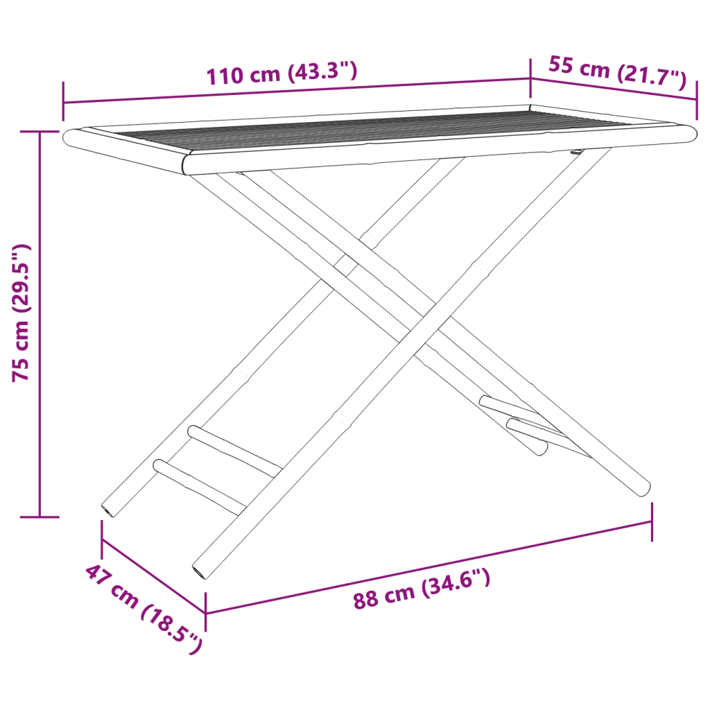 Set da Pranzo da Giardino 5 pz in Bambù 3278528
