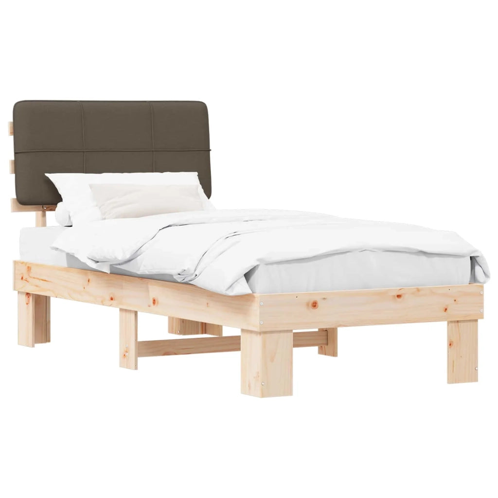 Letto con Testiera Rivestita Talpa 100 x 200 cm Pino massello 877442