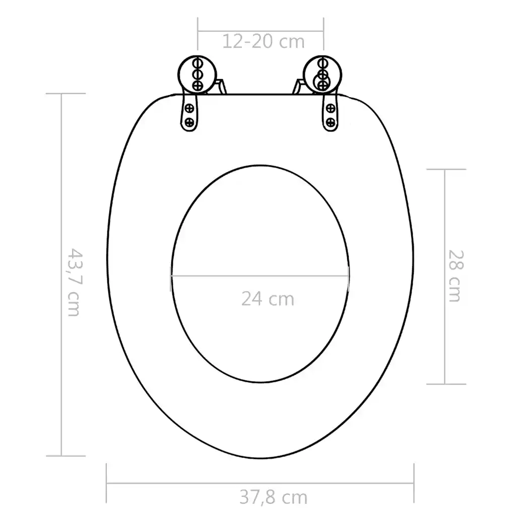 Tavoletta WC con Coperchio MDF Design a Bambù 143927